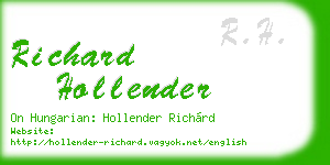 richard hollender business card